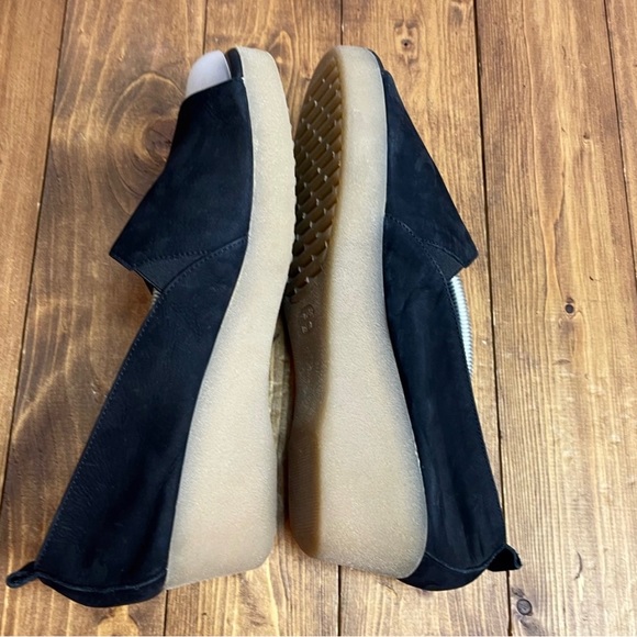 THE FLEXX Black Suede “Smoother” Peep Toe Wedge, Women’s Size 10 - Picture 7 of 11